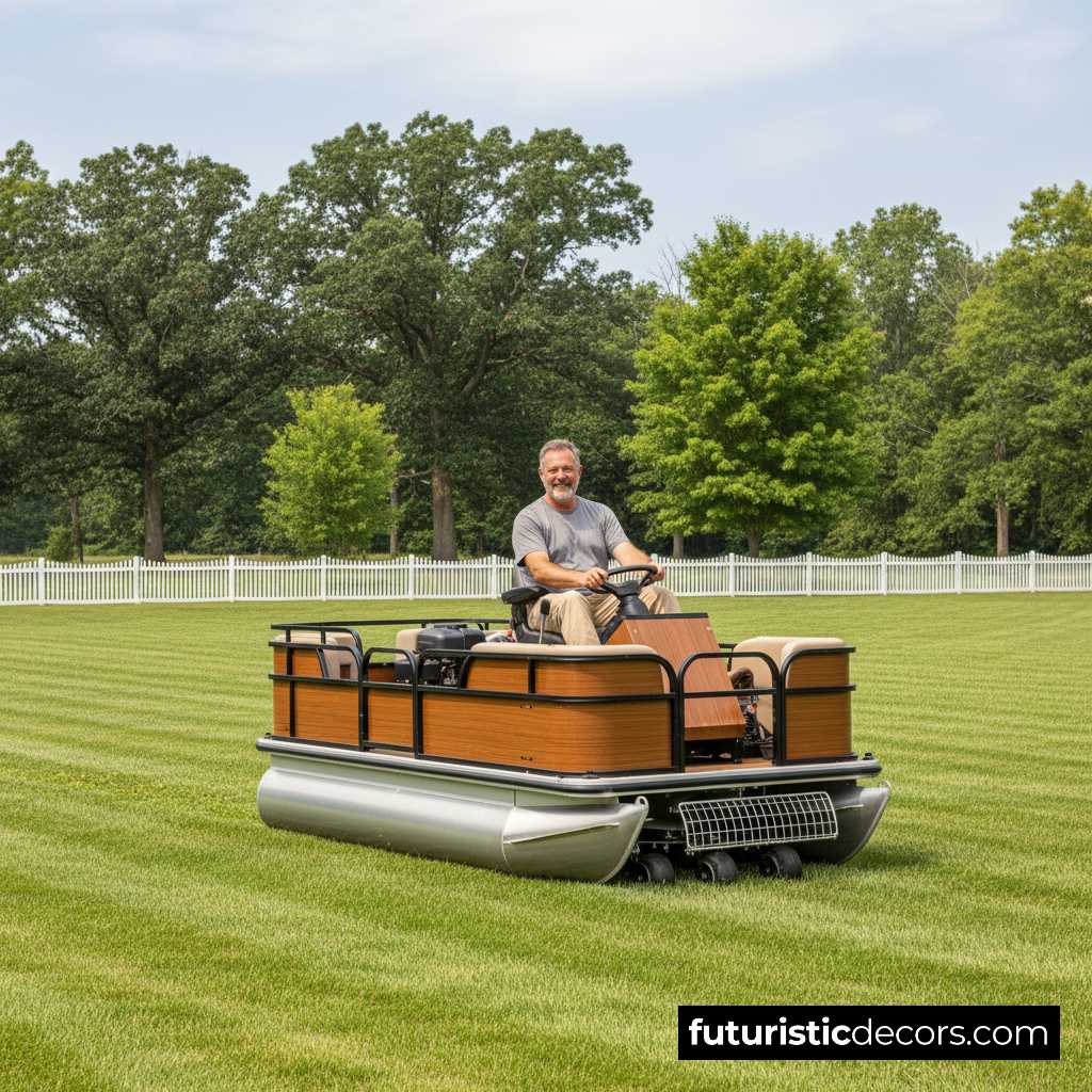 pontoon boat riding mower