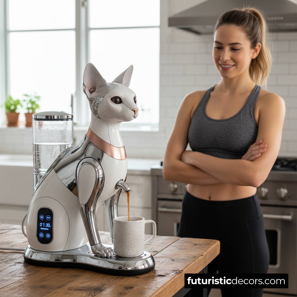Robotic Cat Coffee Machine