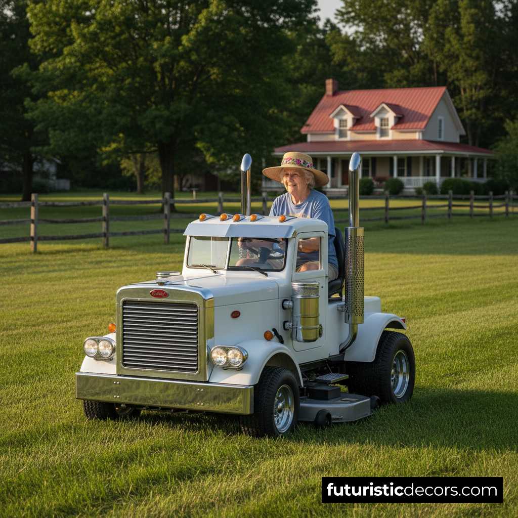 semi truck riding mowers