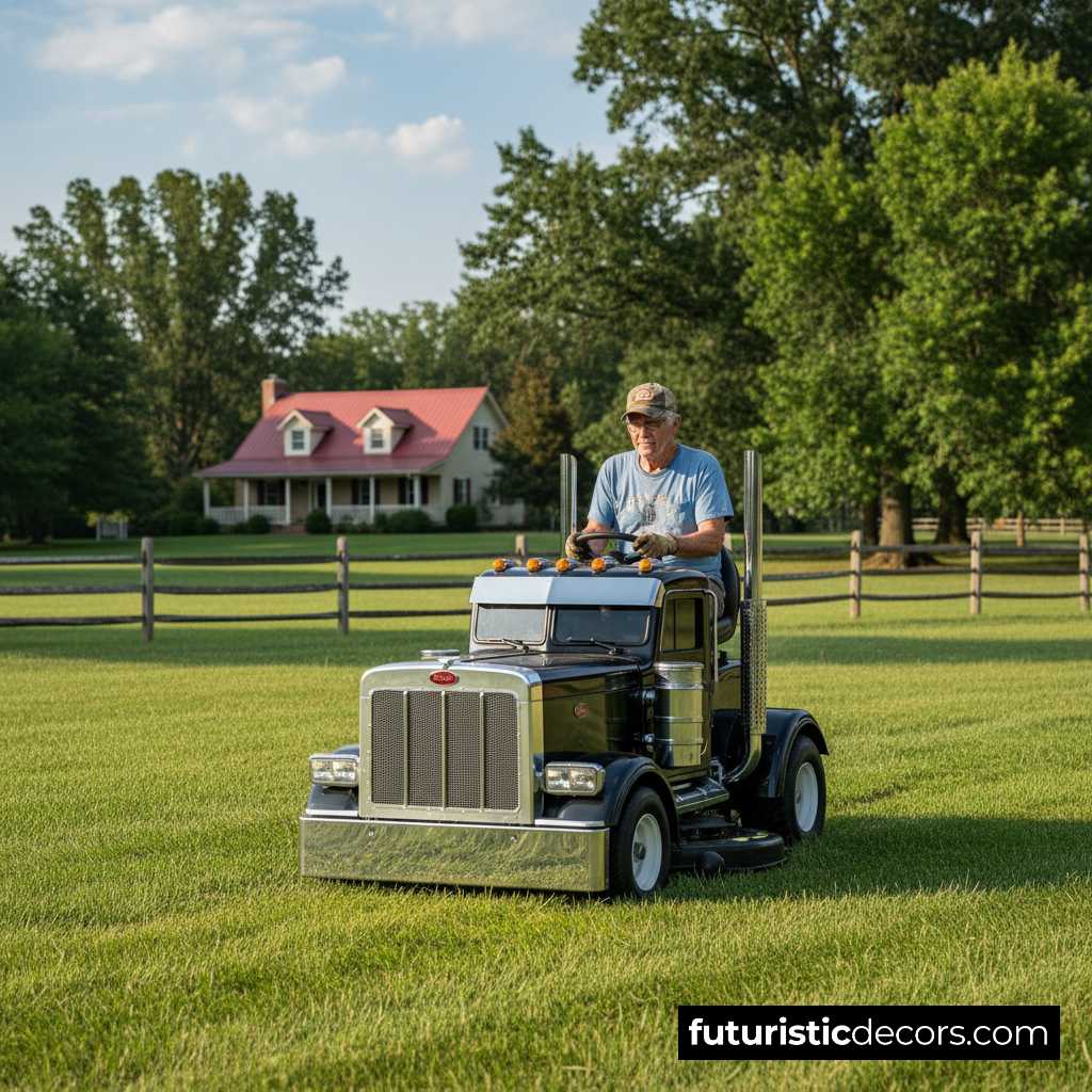 semi-truck lawn mower