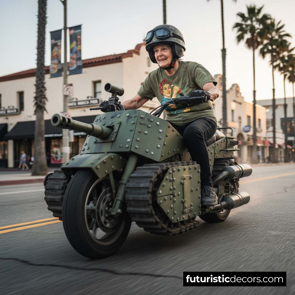 Tank-inspired motorcycles