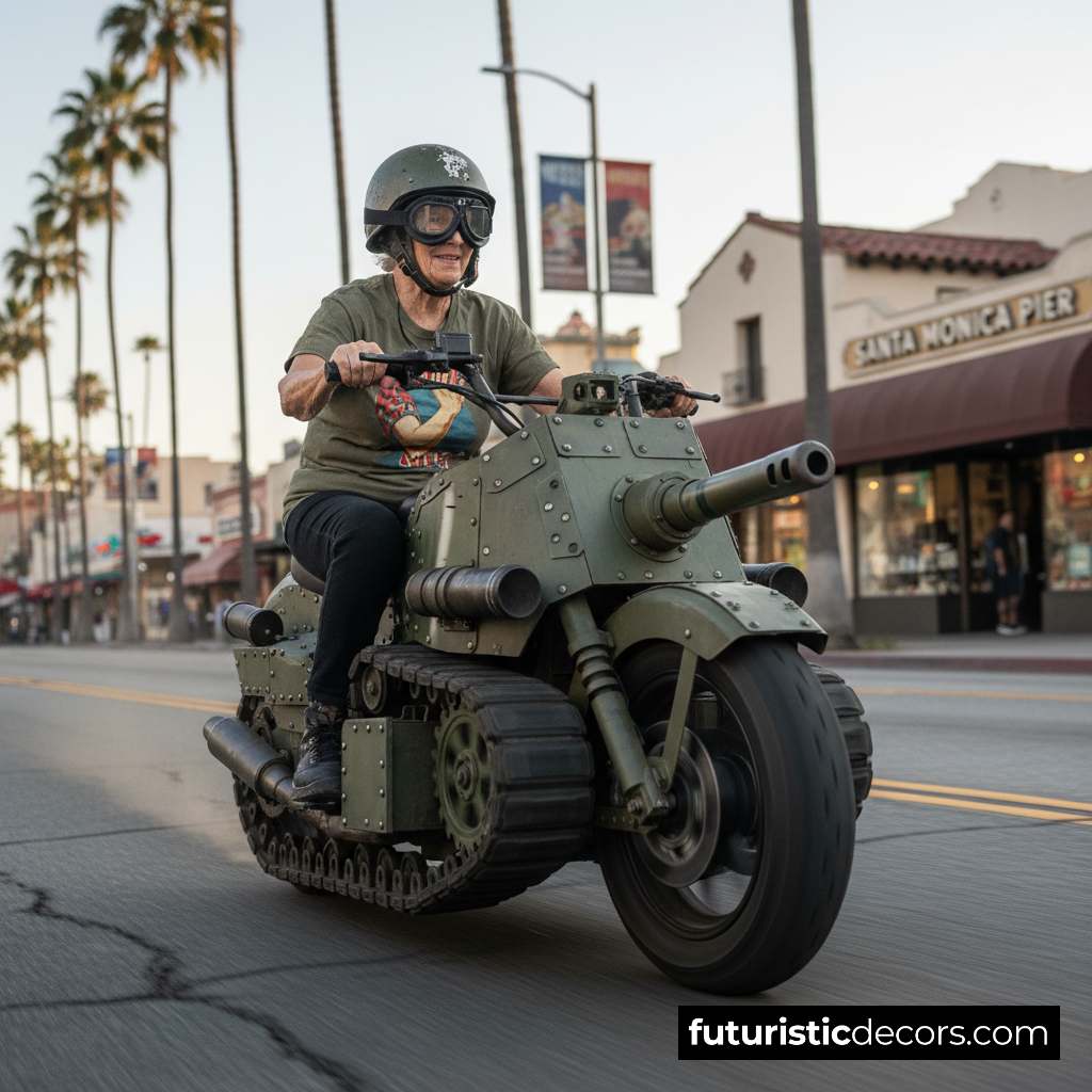 Tank-inspired motorcycles