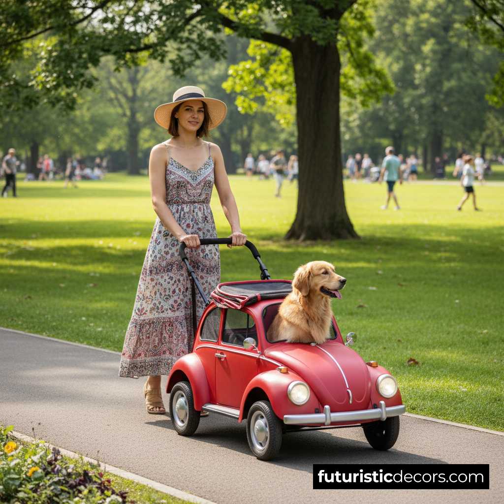 VW beetle pet stroller