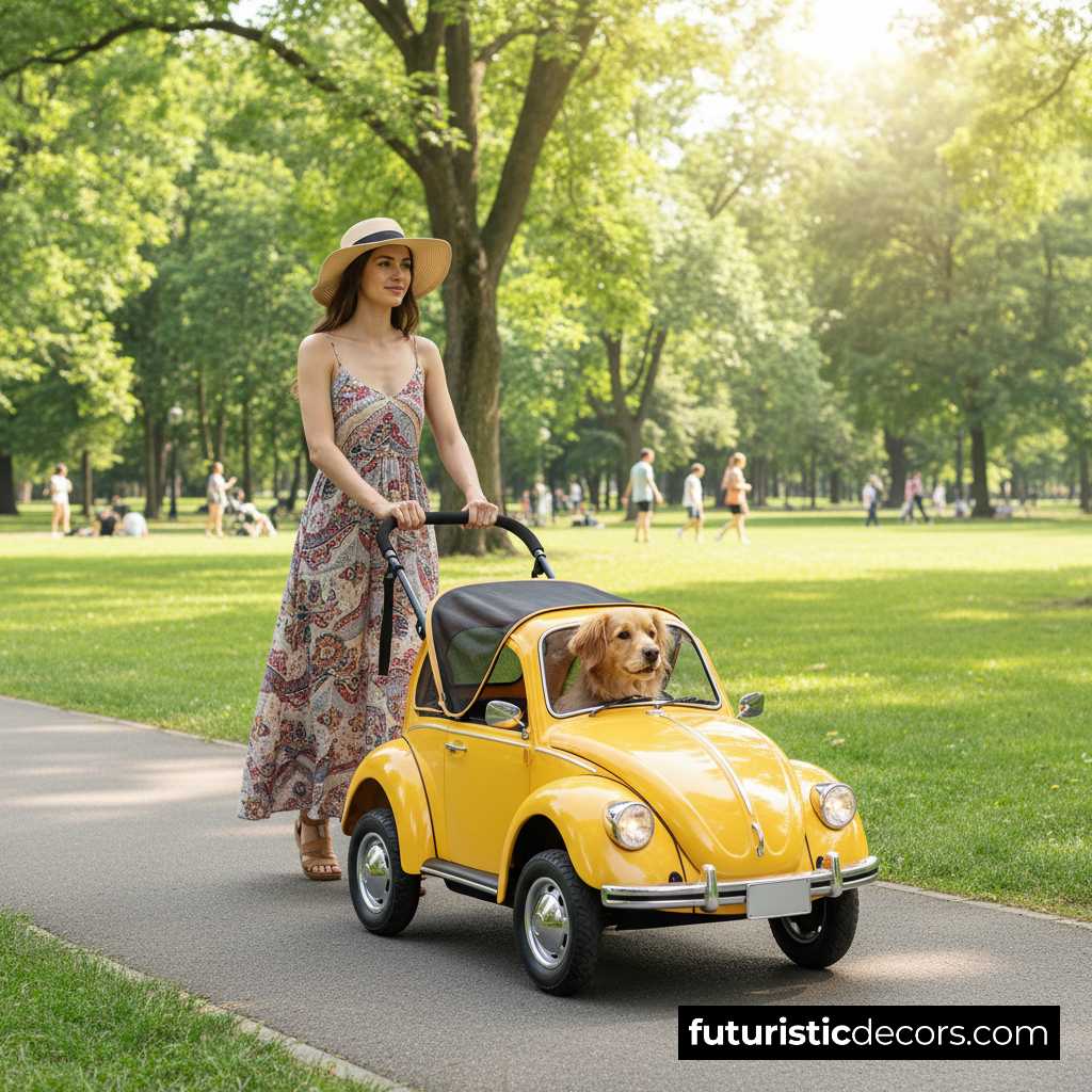 VW beetle pet stroller