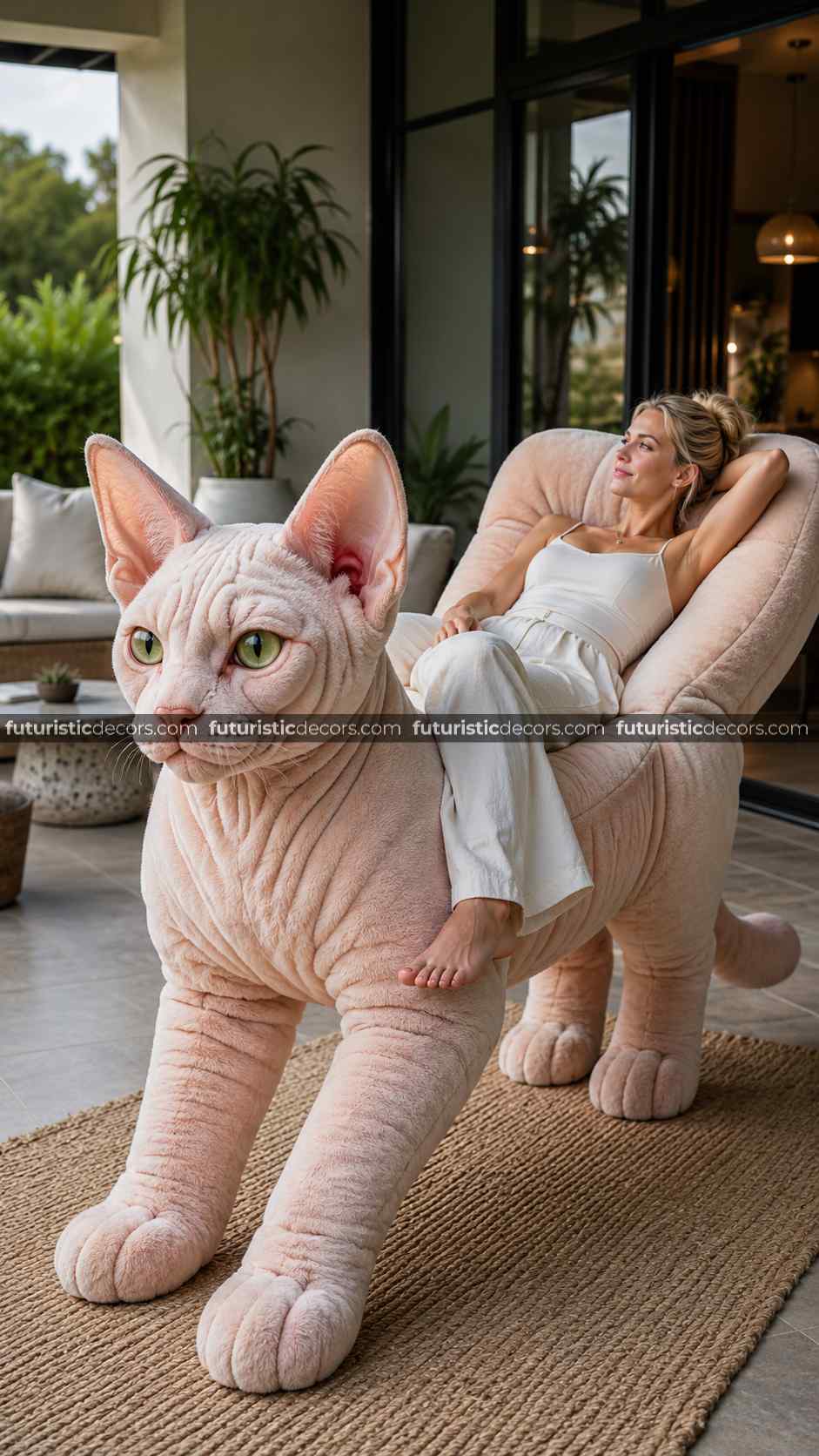 walking cat shaped sofas