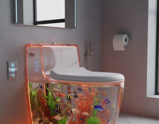 Aquarium Toilet models that combine Art, Relaxation & Utility Aquarium Toilet