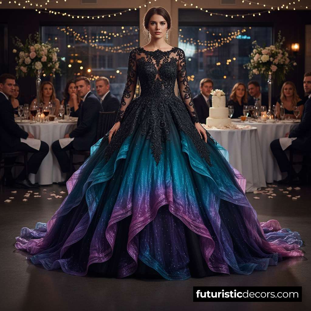 black aurora borealis dress