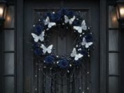 Gothic butterfly Christmas wreath | Dark Elegance for Your Door butterfly-themed Christmas wreath