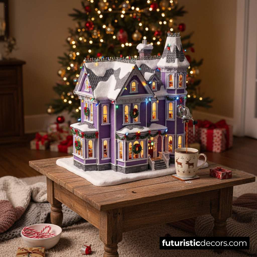 Christmas house coffee machine