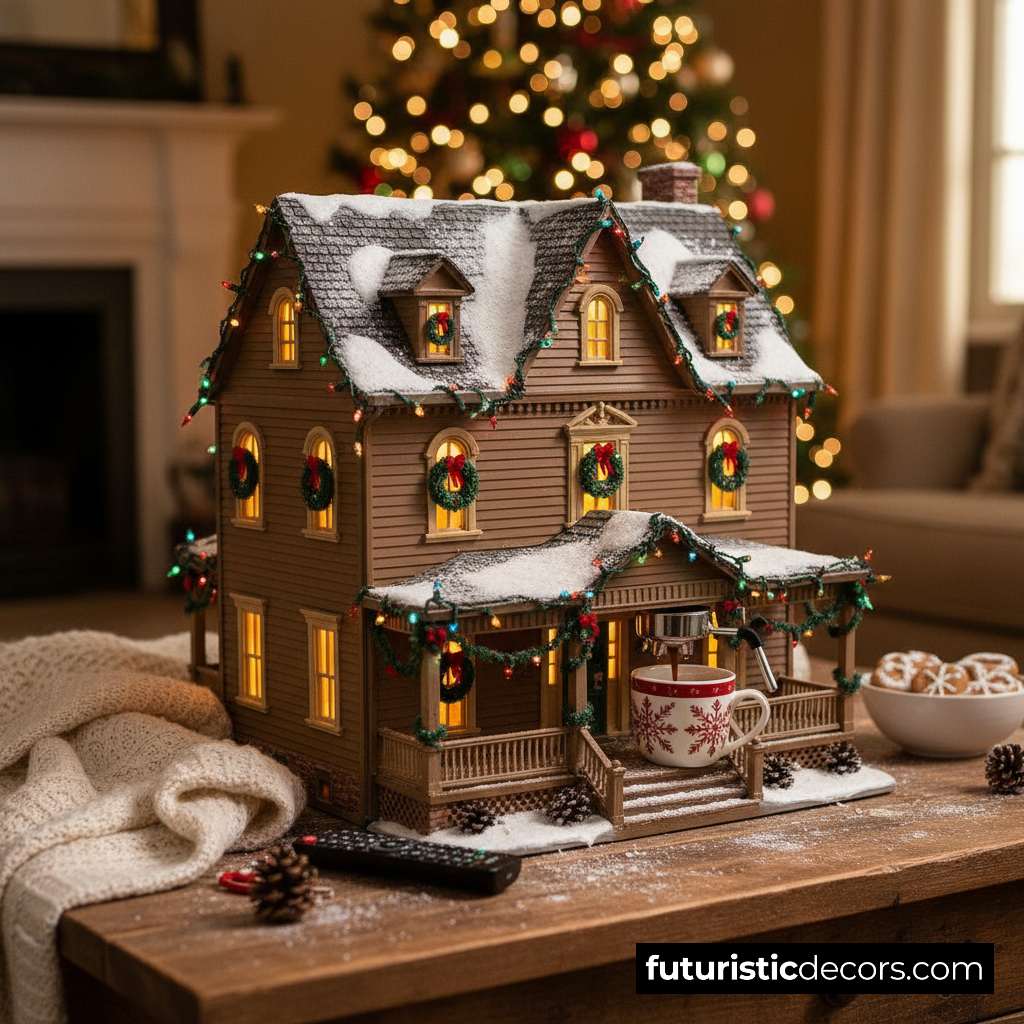 Christmas house coffee machine