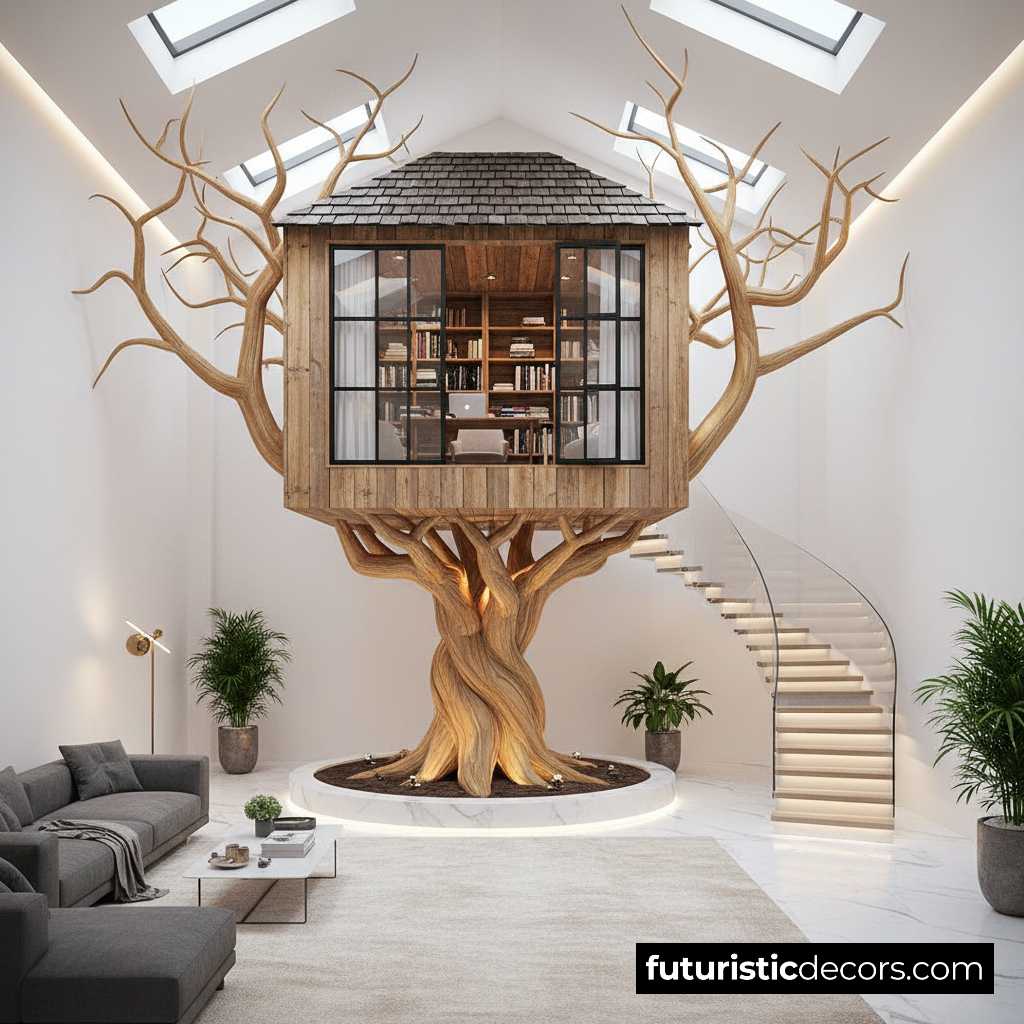 indoor treehouse office