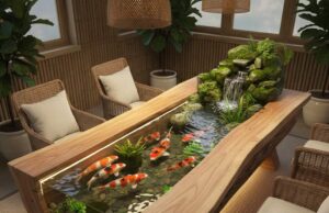 Koi Pond Dining Table | Inspiration for Eco-Luxury & Biophilic Living Koi Pond Dining Table