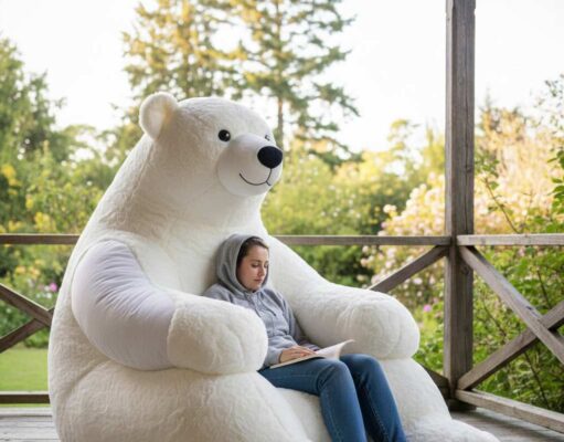 Oversized Polar Bear Armchair – Perfect Gift for Bear Lovers Oversized Polar Bear Armchair