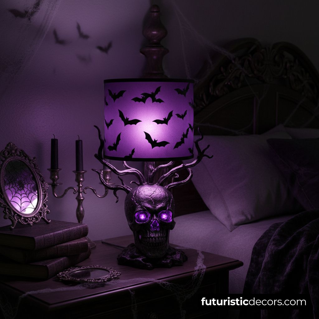 Purple Glow Skull Lamp