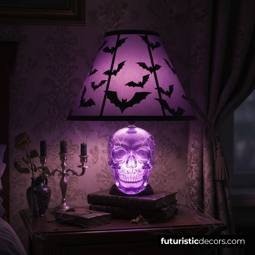 Purple Glow Skull Lamp