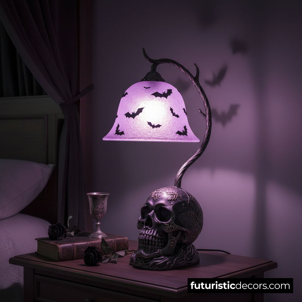 glowing skull table lamp