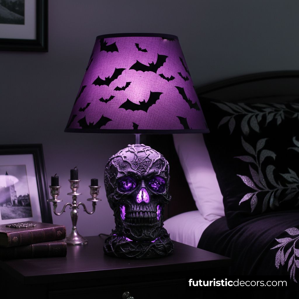 glowing skull table lamp