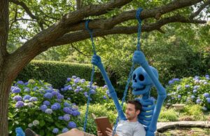 Skeleton Swing Lounger – Materials, Colors and Textures Skeleton-shaped Swing