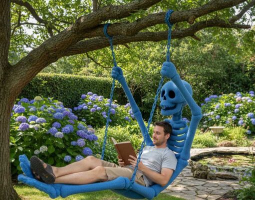 Skeleton Swing Lounger – Materials, Colors and Textures Skeleton-shaped Swing