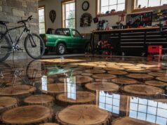 Upgrade Your Man Cave with Epoxy Wood Garage Flooring rustic epoxy garage flooring