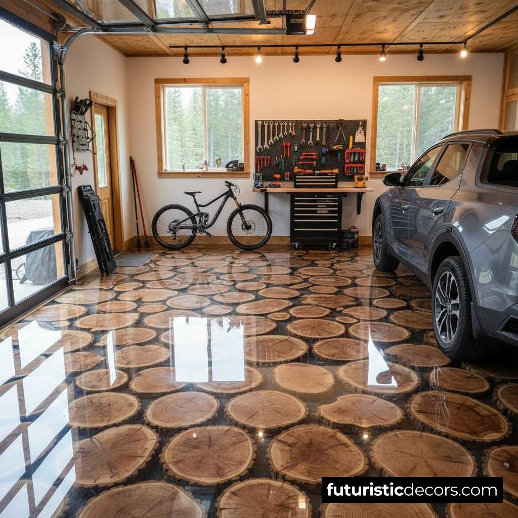 rustic epoxy garage flooring