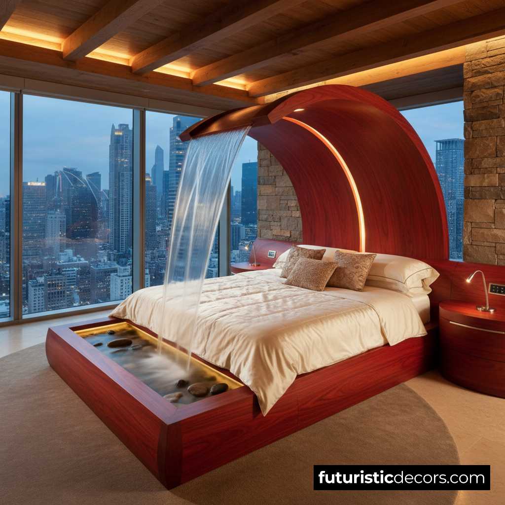 waterfall bed frame