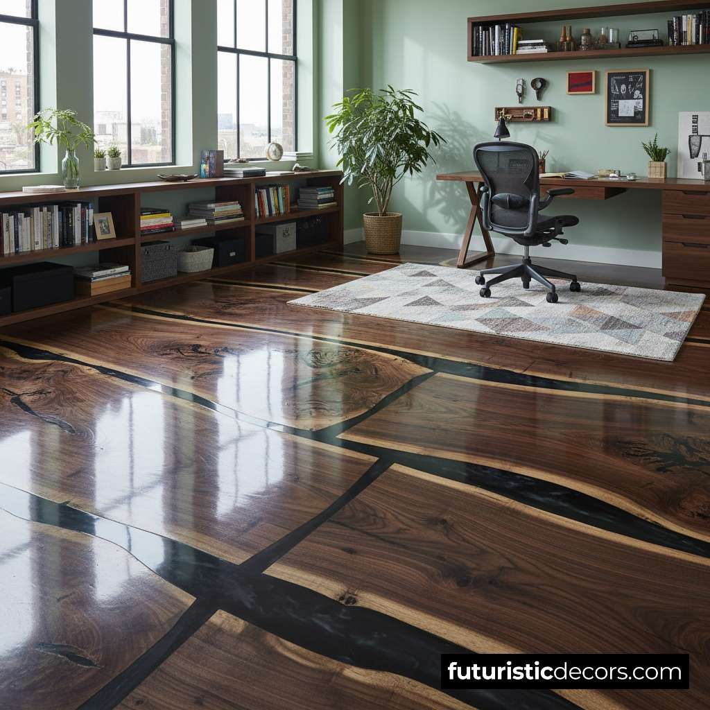 wood slab epoxy flooring