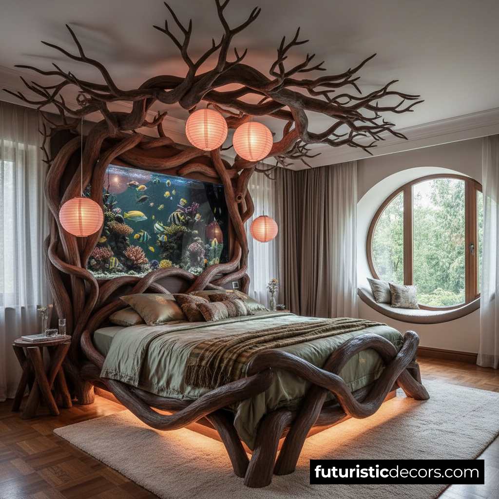 wooden aquarium beds