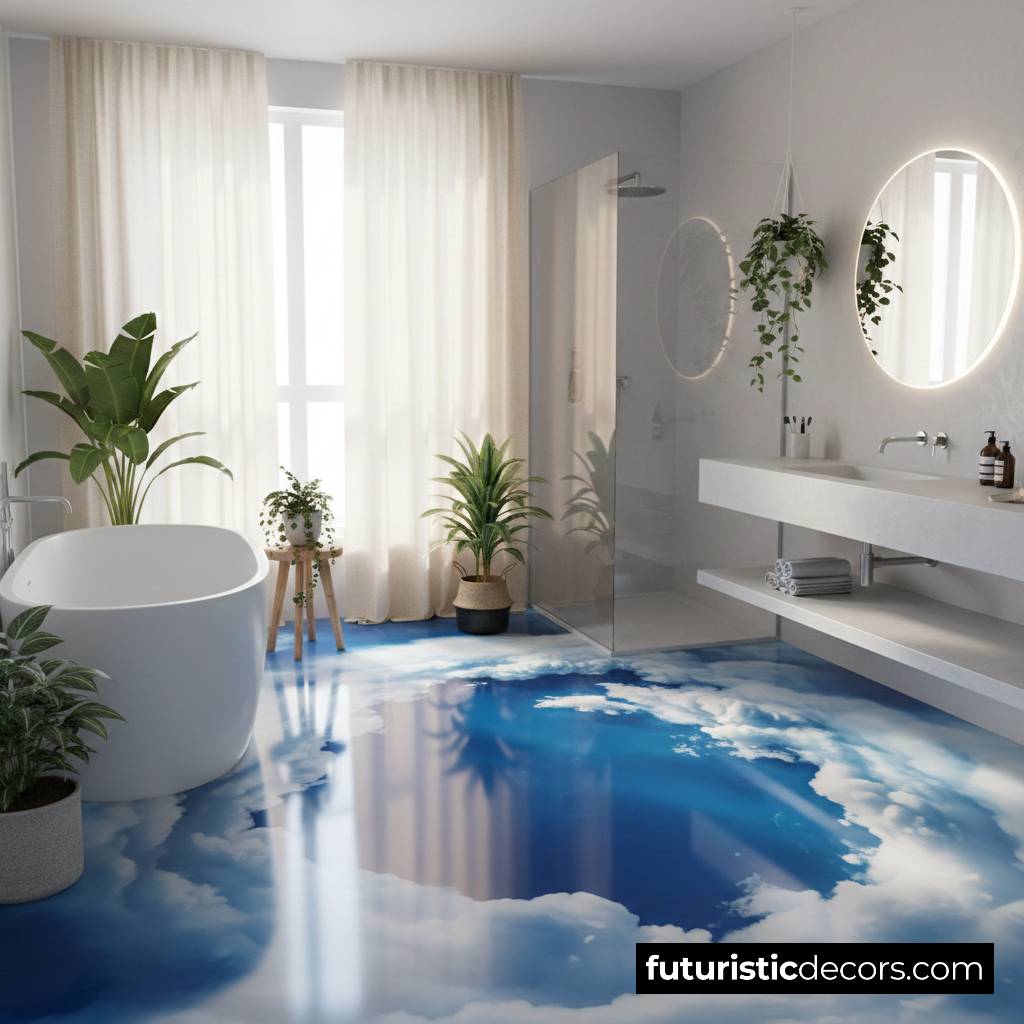 3D Clouds Epoxy Flooring