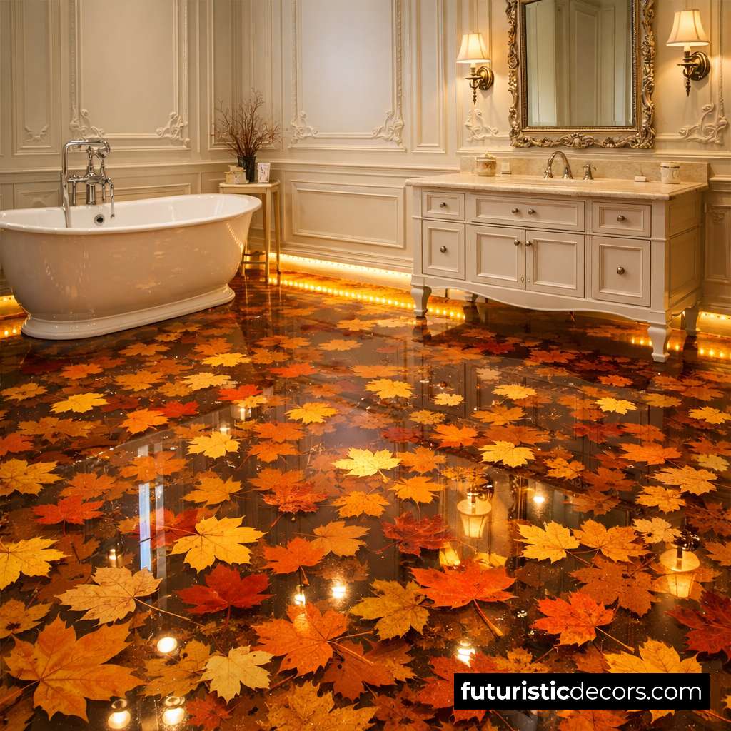 autumn leaves epoxy flooring