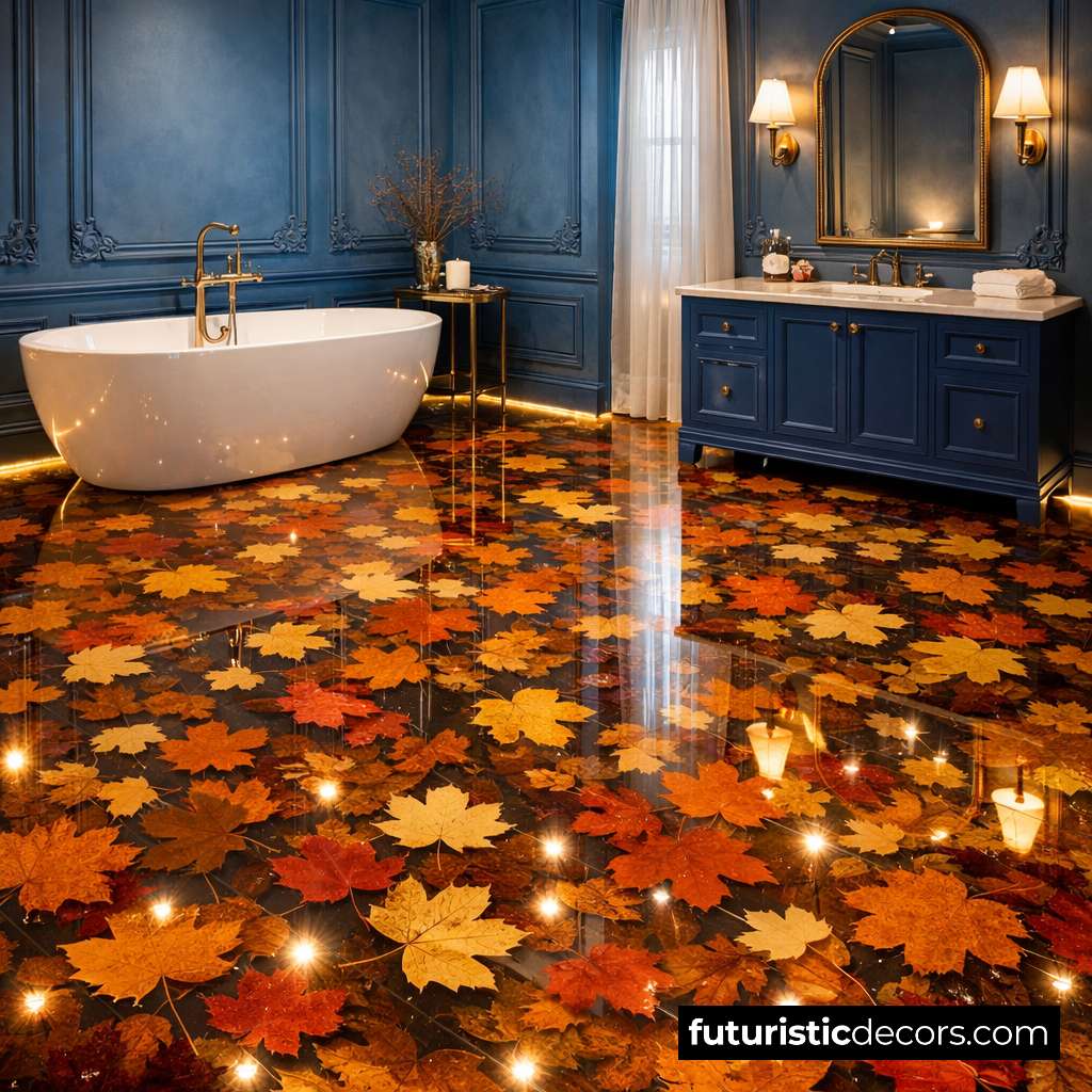 autumn leaves epoxy flooring
