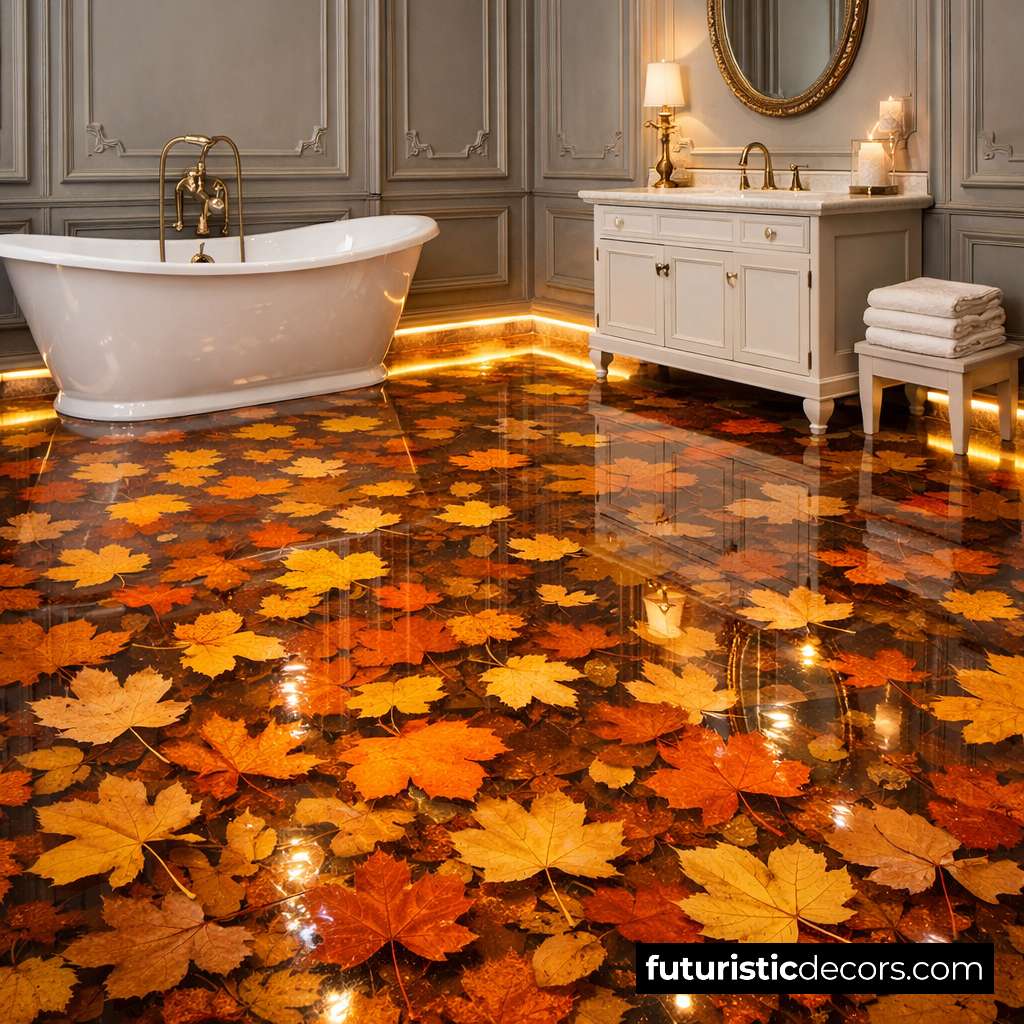 Autumn Leaf Epoxy Floor
