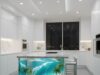 Beach Scene Kitchen Island with LED Lighting for a Magical Glow Beach Scene Kitchen Island