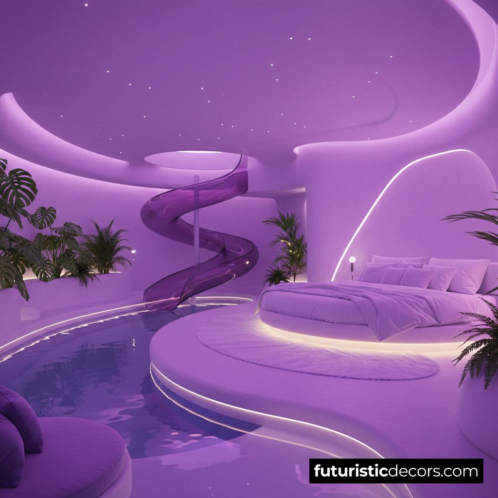 Bedroom With Water Slide
