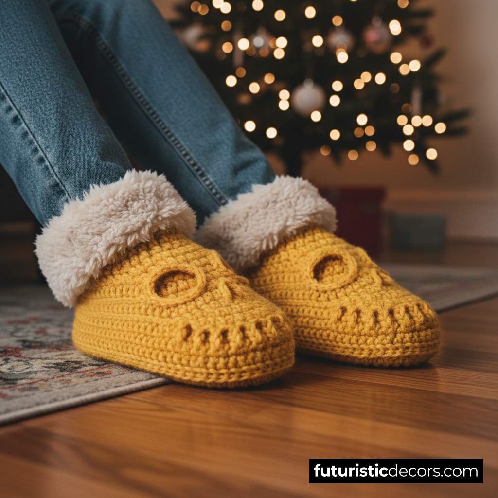 Crochet Skull Slippers