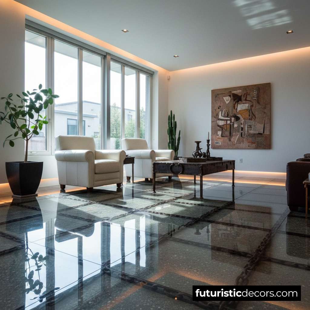 iron chains epoxy flooring