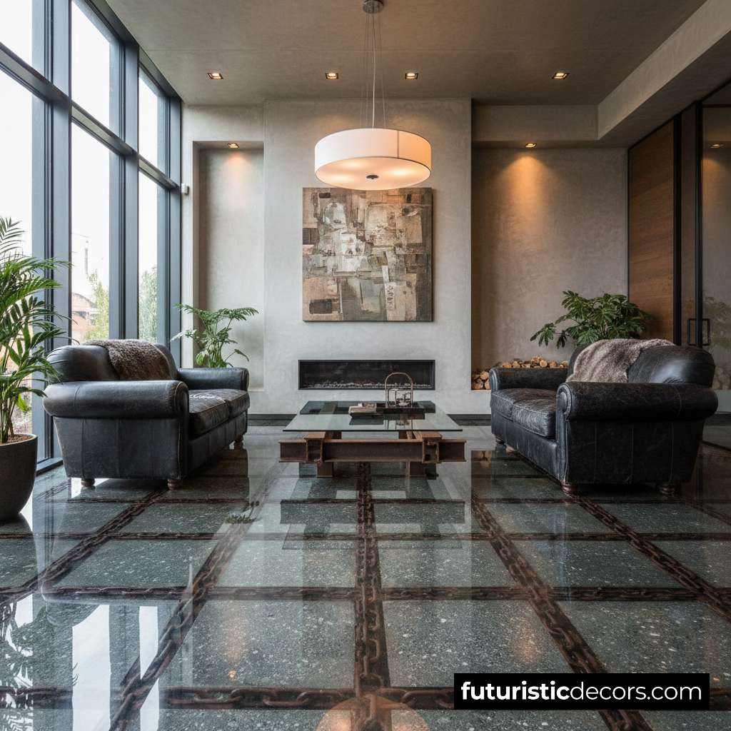 iron chains epoxy flooring