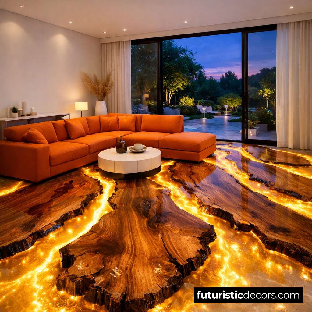 Flowing Gold Epoxy Flooring