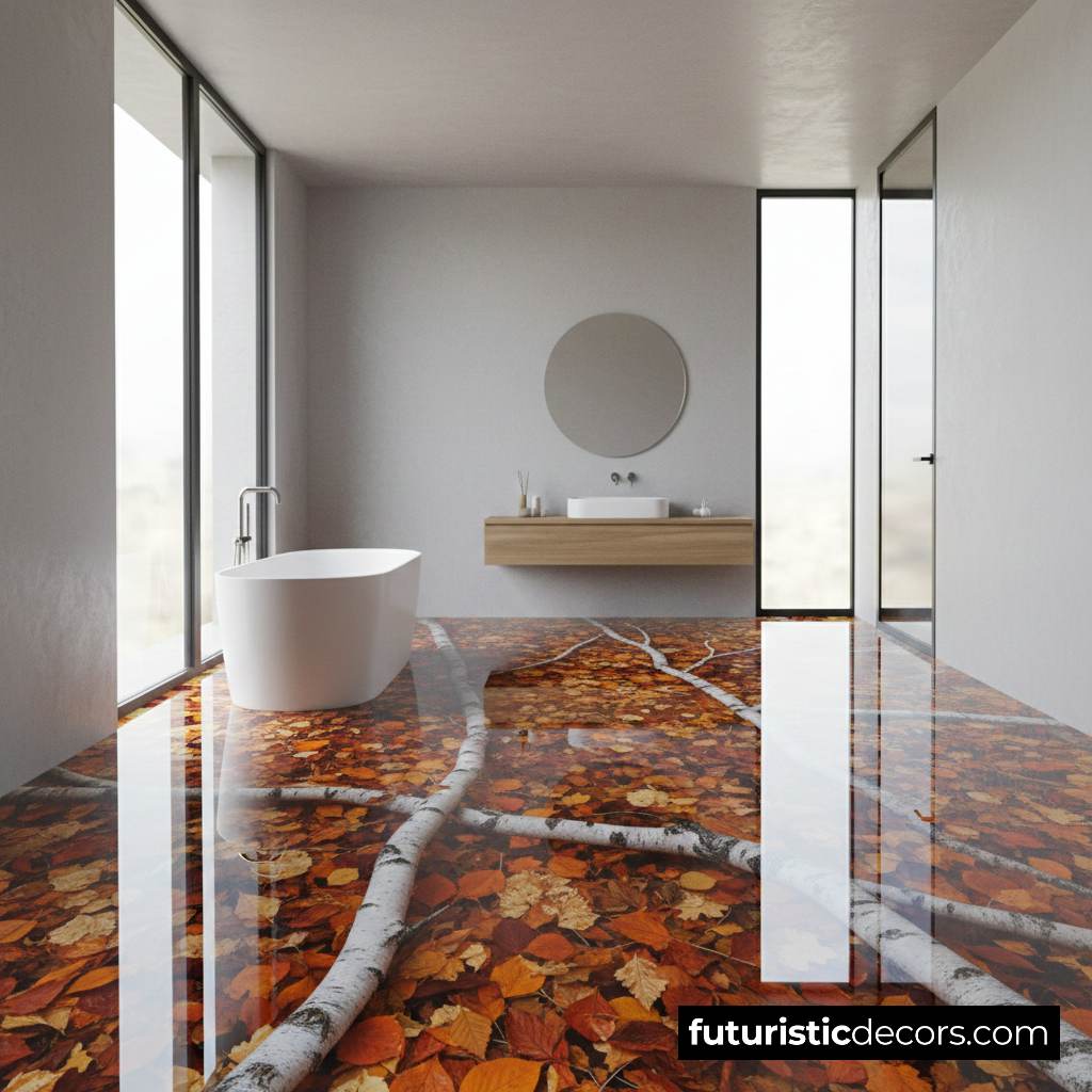 Leaves and Birch Branch Floors