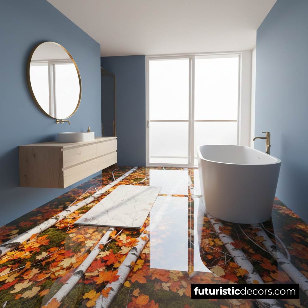 Leaves and Birch Branch Floors