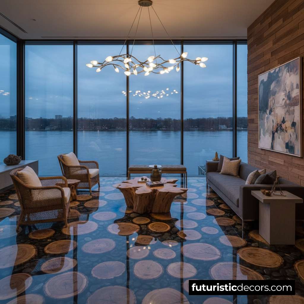 Natural Wood Epoxy Floor