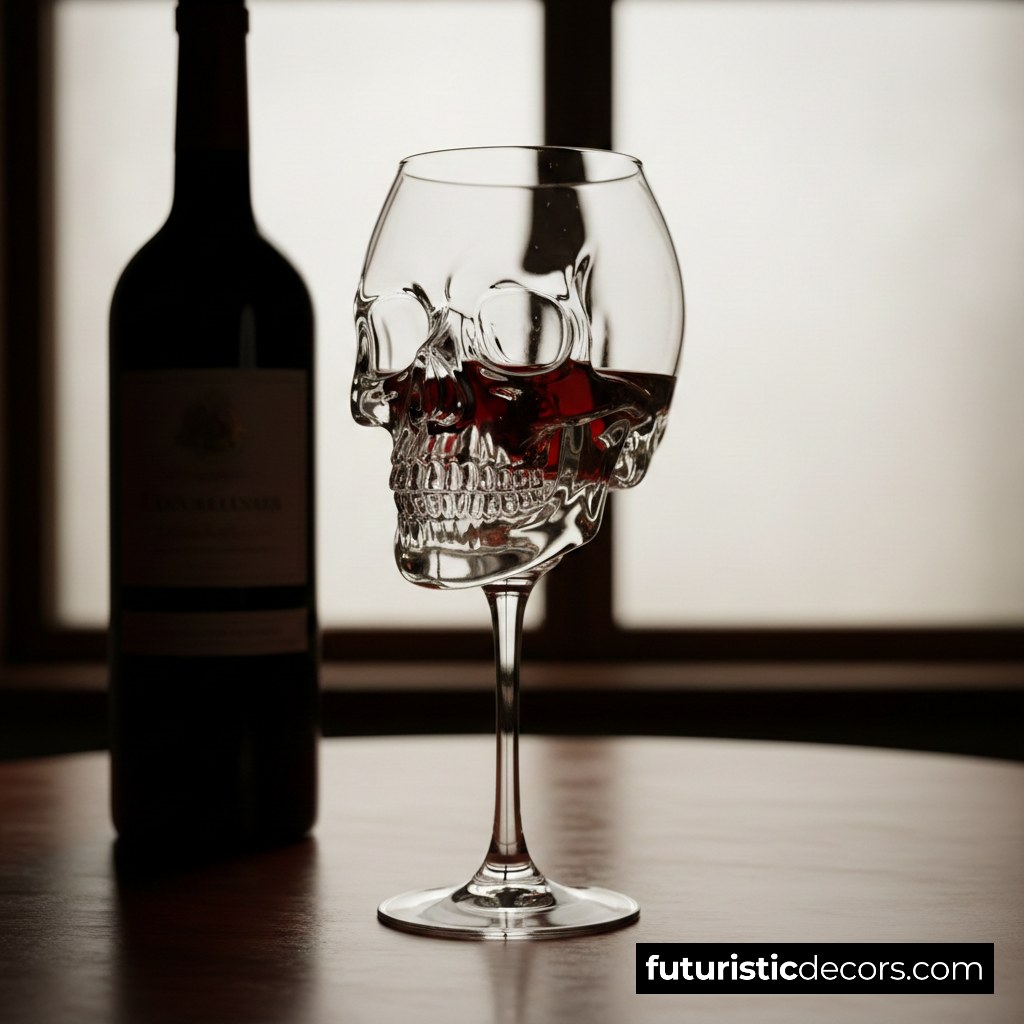 Skull Wine Glass Collectibles for Dark Aesthetic Enthusiasts Wine Glass Skull