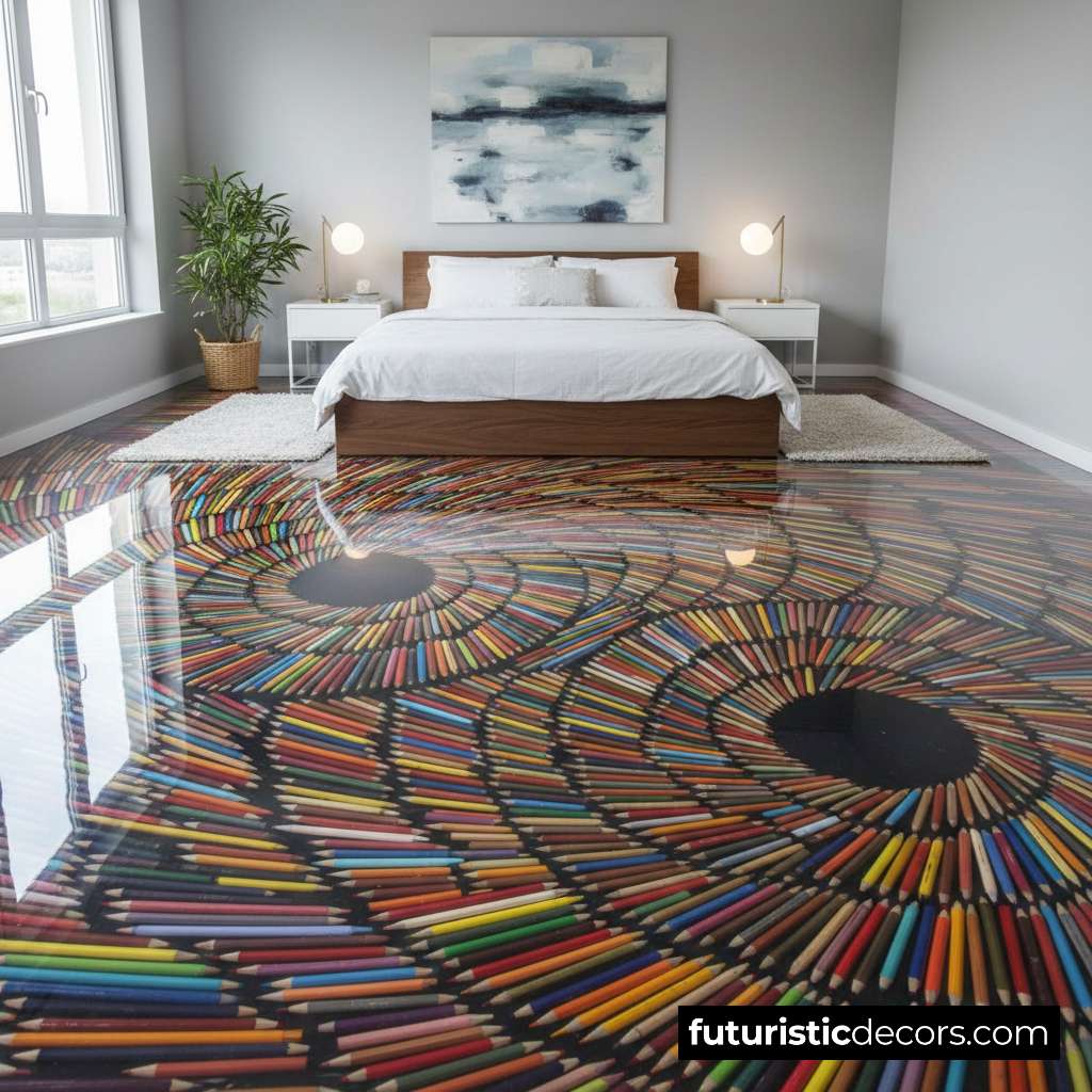 Colored Pencil Epoxy Flooring