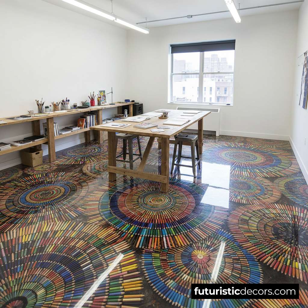 Colored Pencil Epoxy Floors