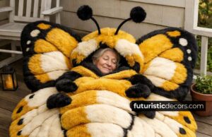 Fluffy Butterfly Sleeping Bag: Colors, Sizes & Faux Fur Options butterfly-shaped sleeping bags