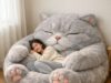 Fluffy Cat Bean Bags with Oversized Paws & Sleepy Faces Fluffy Cat Bean Bags