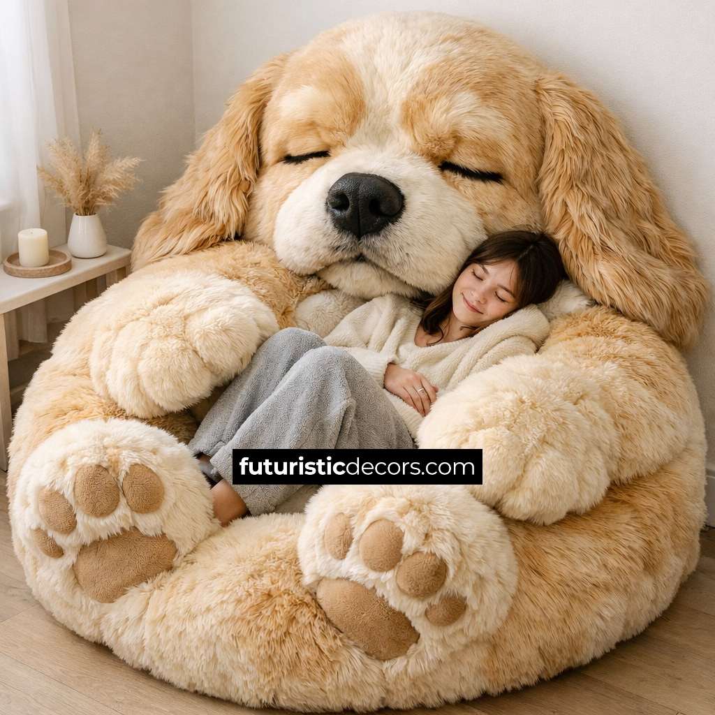 Fluffy Dog Bean Bag