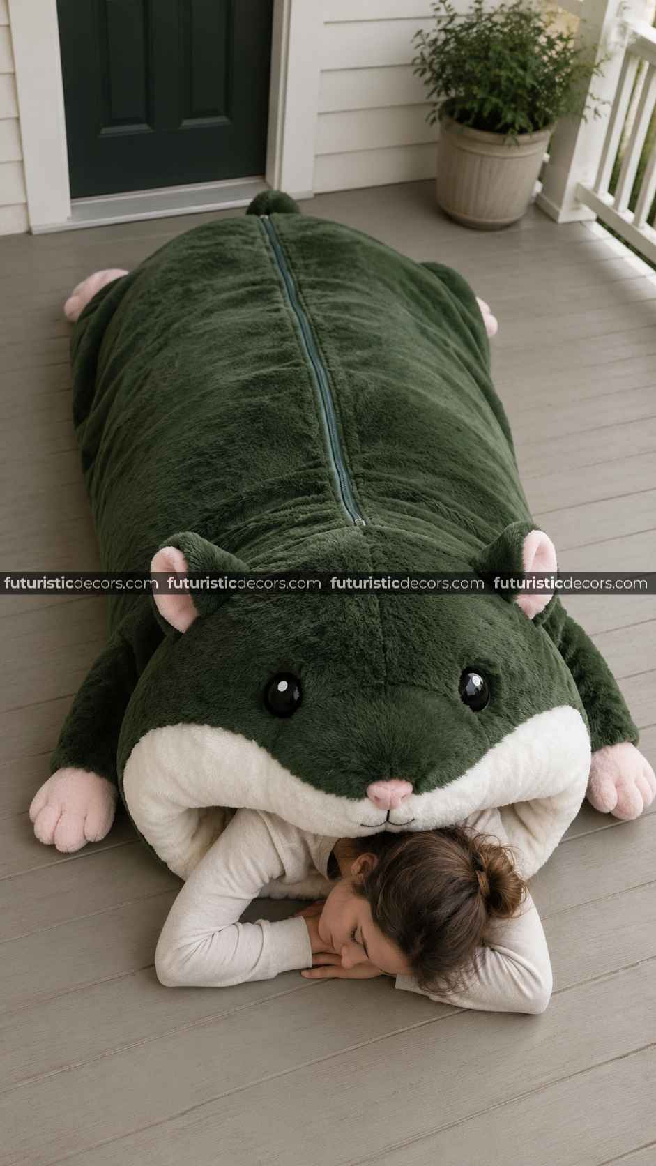 Fluffy Hamster Sleeping Bag: Viral Giant Plush for Home & Gifts hamster-shaped sleeping bags