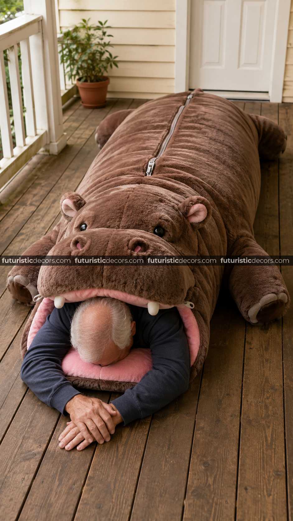 hippo-shaped sleeping bag