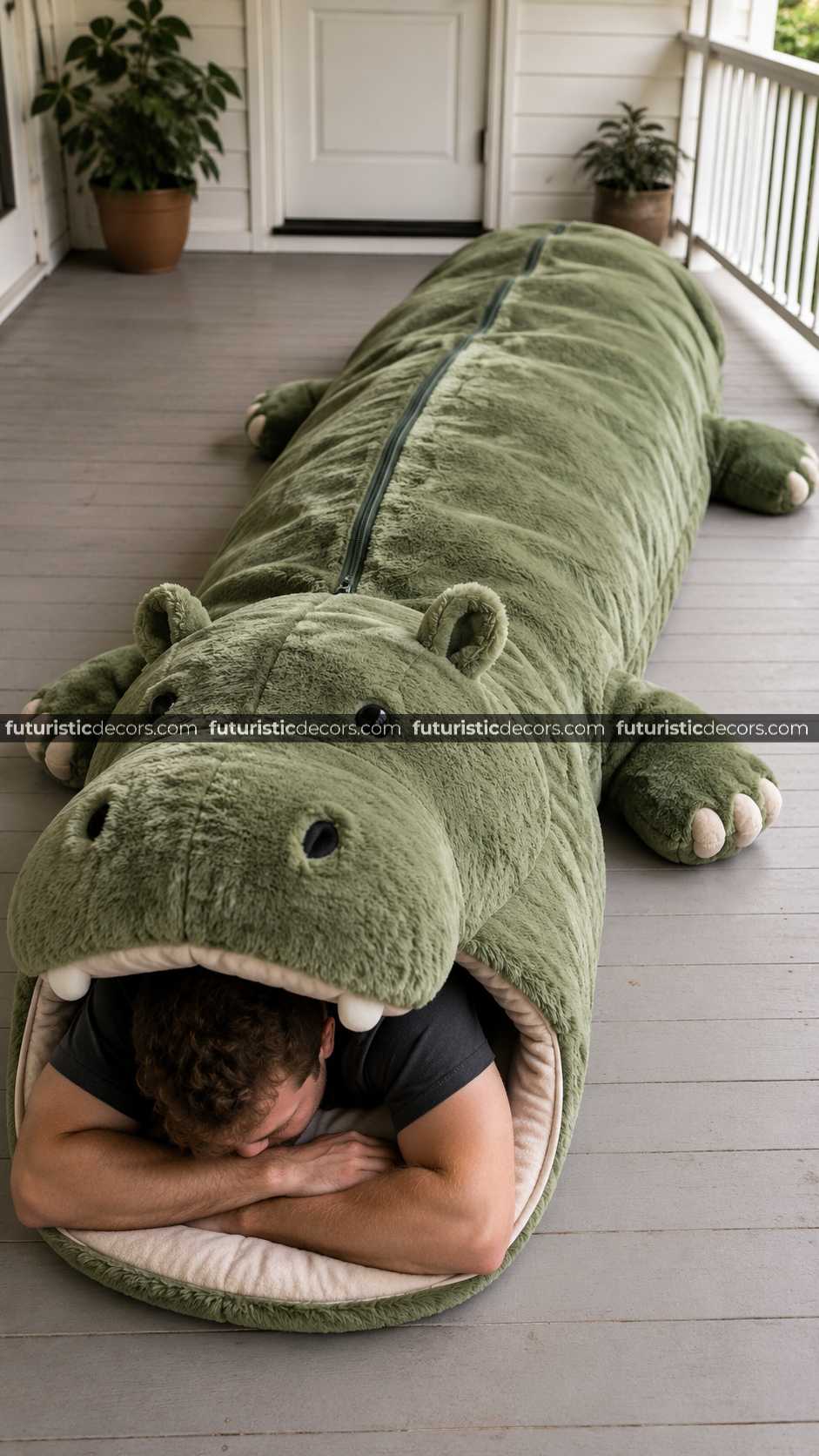 hippo-shaped sleeping bag